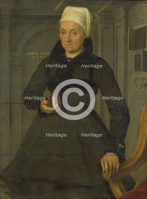 Portrait of Lysbeth Hendriksdr (1536-after 1603). Wife of Bartholomeus van der Wiere, 1593. Creator: Jan Claesz.