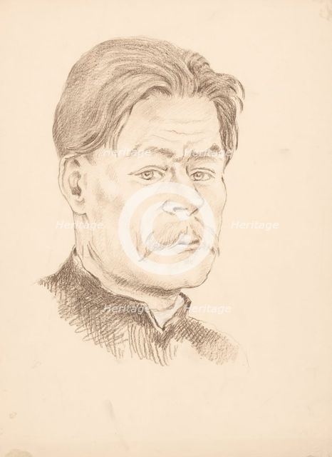 Portrait of M. Gorky, around 1930. Creator: Ivan Zabota.