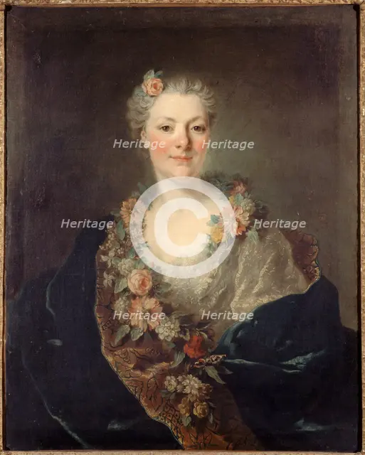 Portrait of Mme Doyen, born de la Planche, sister-in-law of the painter Doyen, c1750. Creator: Louis Tocque.
