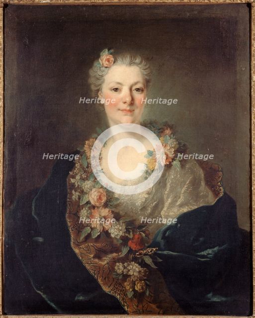 Portrait of Mme Doyen, born de la Planche, sister-in-law of the painter Doyen, c1750. Creator: Louis Tocque.