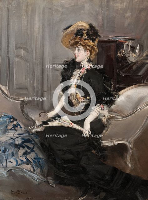 Portrait of Mme. R.L.  , 1901. Creator: Boldini, Giovanni (1842-1931).