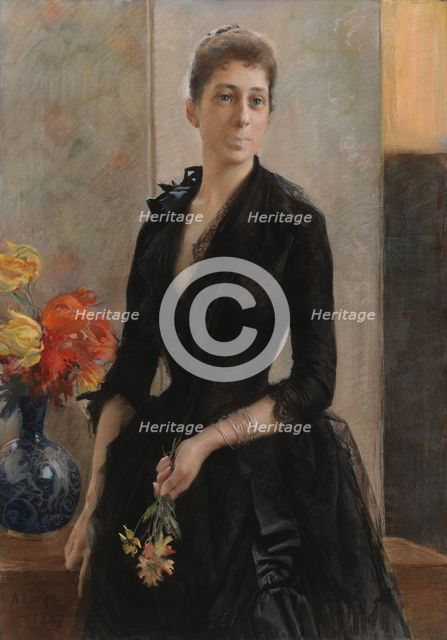 Portrait of Mme Weissgerber de Stragewicz, later Mme R. Berenger, 1887. Creator: Albert Edelfelt.