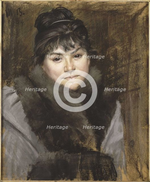Portrait of Mme X, c. 1883-1884. Artist: Bashkirtseva, Maria Konstantinovna (1860-1884)