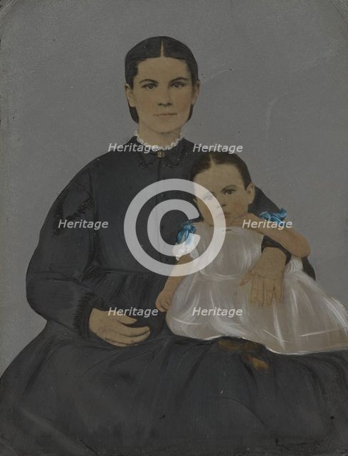 Portrait of mother and baby, 1860s-1880s. Creator: Unknown.