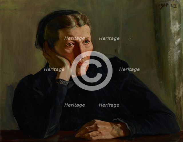Portrait of Mother, before 1905. Creator: Wincenty Wodzinowski.