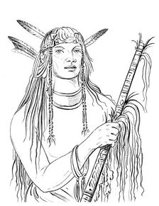 Portrait of Mouse Coloured Feather Native American man, 1841.Artist: Myers and Co