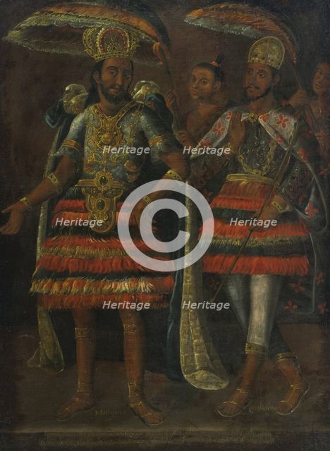 Portrait of Moctezuma and Cuauhtémoc, 17th century. Artist: Anonymous  