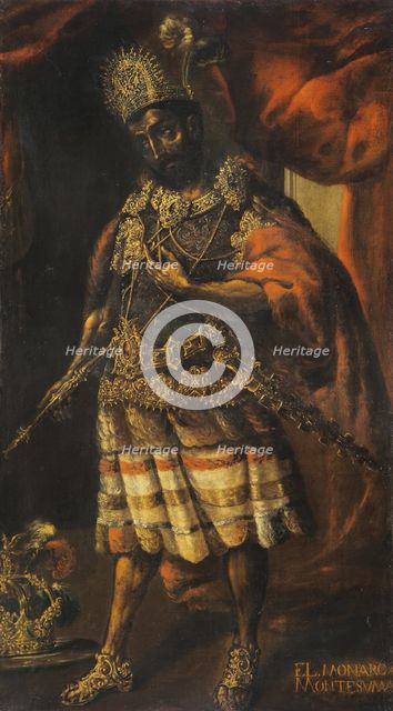 Portrait of Moctezuma II, 17th century. Artist: Anonymous  
