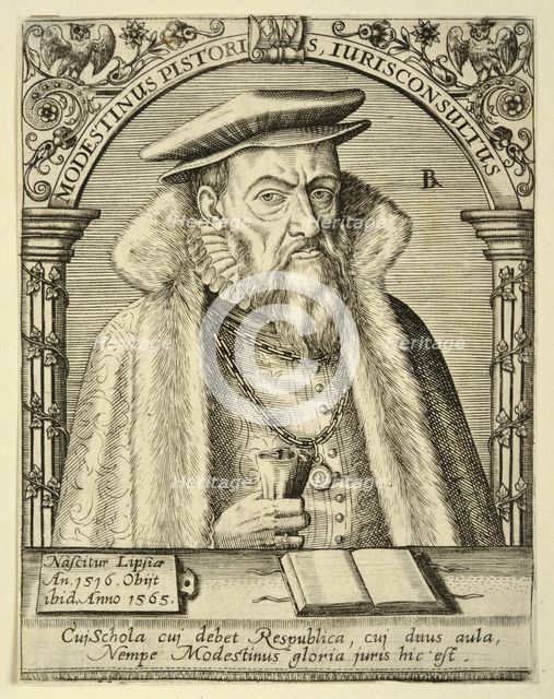 Portrait of Modestinus Pistoris (1516-1565), ca 1590.