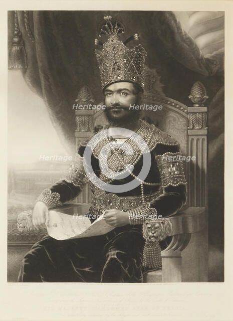 Portrait of Mohammad Shah Qajar (1810-1848). Creator: Coombs, Joseph Epenetus (active 1830s-1840s).