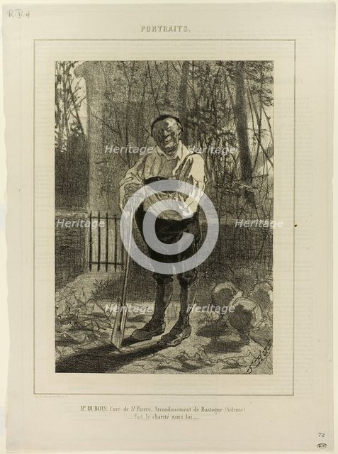 Portrait of Monsieur Dubois, curate of St. Pierre..., 1857. Creator: Félicien Rops.
