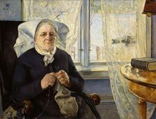 Portrait of "Mor Utne", 1888. Creator: Eilif Peterssen