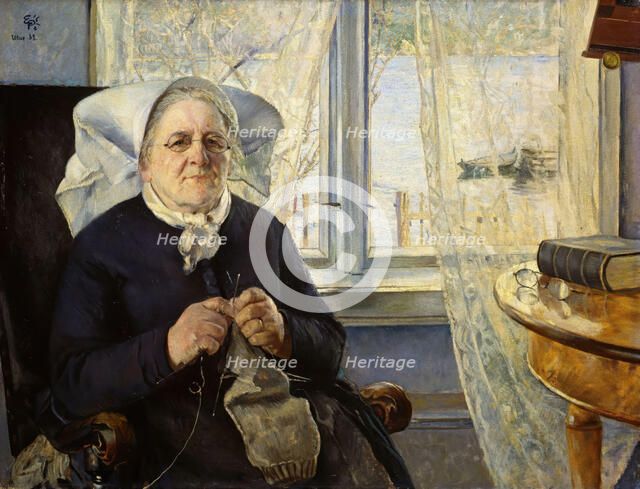 Portrait of "Mor Utne", 1888. Creator: Eilif Peterssen.
