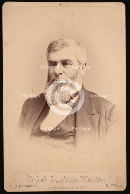 Portrait of Morrison Remick "Mott" Waite (1816-1888), Before 1888. Creators: Charles De Forest Fredricks, Charles D. Fredricks & Co.