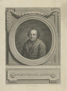 Portrait of Moses Mendelssohn (1729-1786) , 1772. Creator: Bause, Johann Friedrich (1738-1814)