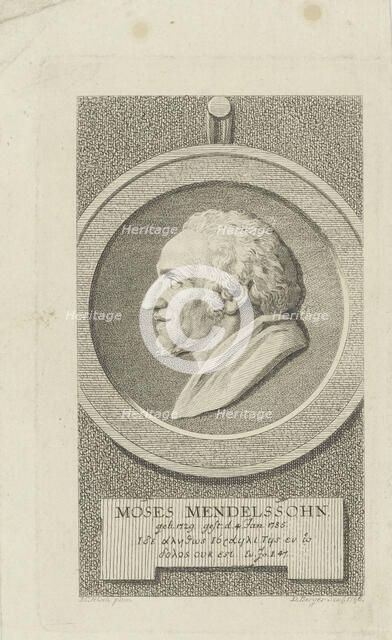 Portrait of Moses Mendelssohn (1729-1786) , 1786. Creator: Berger, Gottfried Daniel (1744-1824).