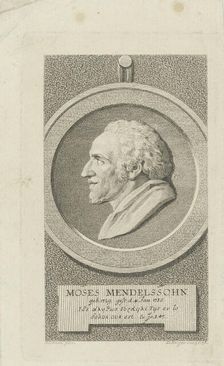Portrait of Moses Mendelssohn (1729-1786) , 1786. Creator: Berger, Gottfried Daniel (1744-1824)