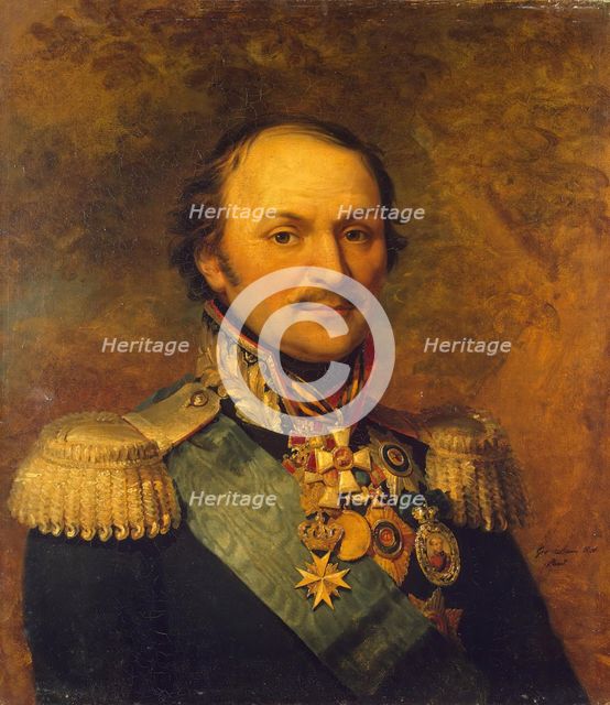 Portrait of Matvey I. Platov (1753-1818) (copy after the 1814 original made in Britain ?), 1822. Creator: George Dawe.