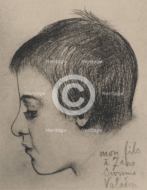 Portrait of Maurice Utrillo at the age of 7. (Photo reproduction by Gustave Coquiot, 1925), 1890. Creator: Valadon, Suzanne (1865-1938).