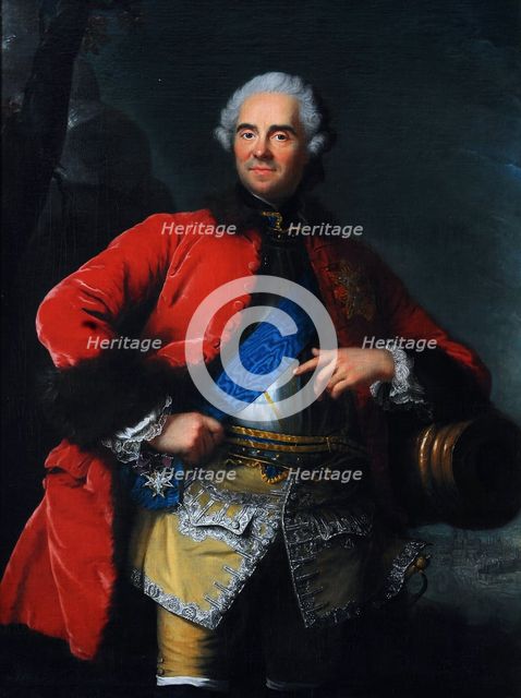 Portrait of Maurice de Saxe (1696-1750), Marshal of France, First half of the 18th cent.