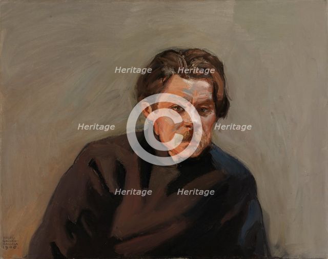 Portrait of Maxim Gorky, 1906. Creator: Akseli Gallen-Kallela.