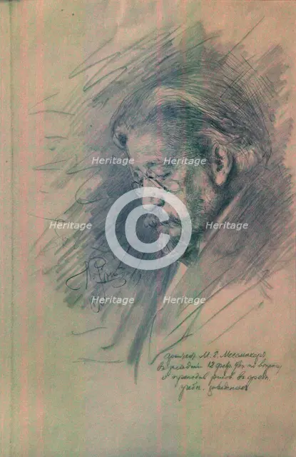 Portrait of Maximilian von Messmacher (1842–1906), 1896. Artist: Repin, Ilya Yefimovich (1844-1930)