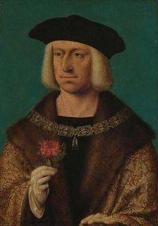 Portrait of Maximilian I (1459-1519), c.1530. Creator: Workshop of Joos van Cleve