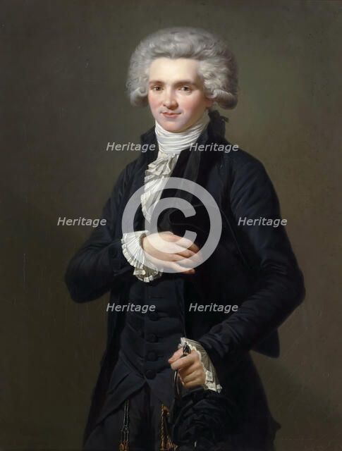 Portrait of Maximilien de Robespierre (1758-1794). Artist: Vigneron, Pierre Roch (1789-1872)