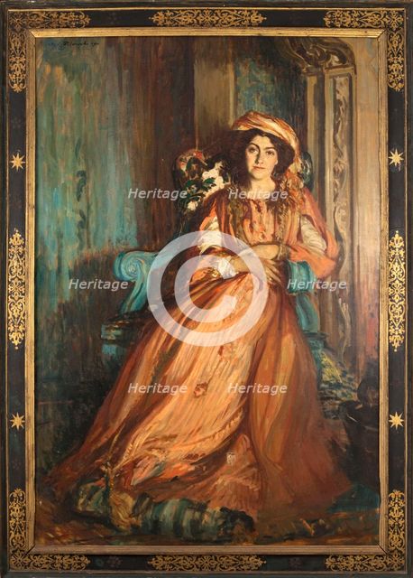 Portrait of Mabel Dodge at Villa Curonia, Florence, 1911. Creator: Jacques Emile Blanche.