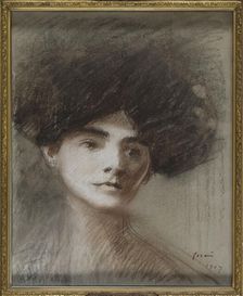 Portrait of Madame Marie de Régnier, née de Hérédia, 1907. Creator: Forain, Jean-Louis (1852-1931)