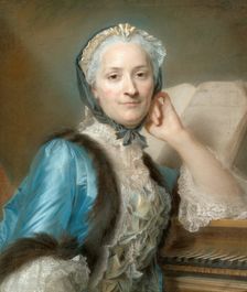 Portrait of Madame Anne-Jeanne Cassanéa de Mondonville, née Boucon (1708-1780), c. 1752. Creator: Maurice-Quentin de La Tour