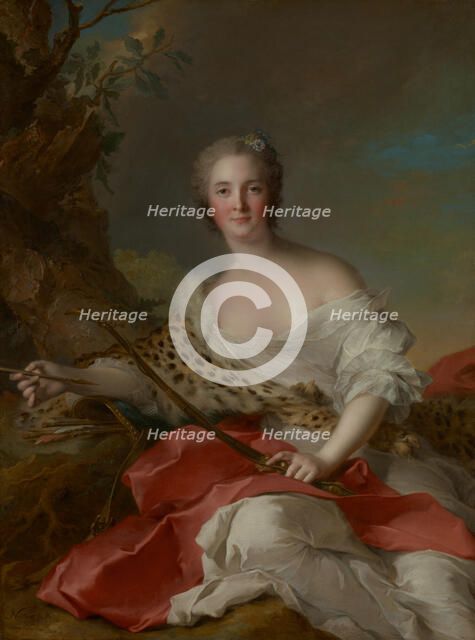 Portrait of Madame Bonnier de la Mosson as Diana (Constance-Gabrielle-Magdeleine du..., 1742. Creator: Jean-Marc Nattier.