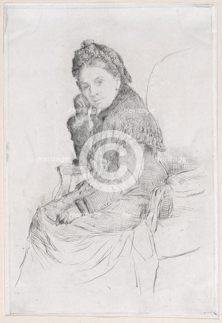 Portrait of Madame Bouquet de la Grye, 1879. Creator: Marcellin-Gilbert Desboutin.