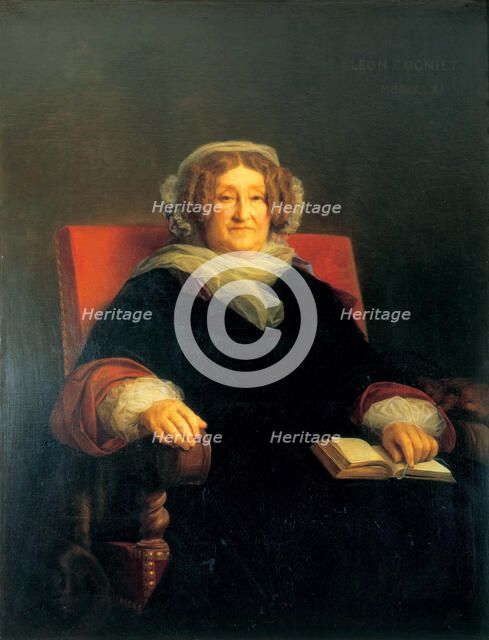 Portrait of Madame Clicquot, née Ponsardin (1777-1866), Between 1851 and 1860. Creator: Cogniet, Léon (1794-1880).