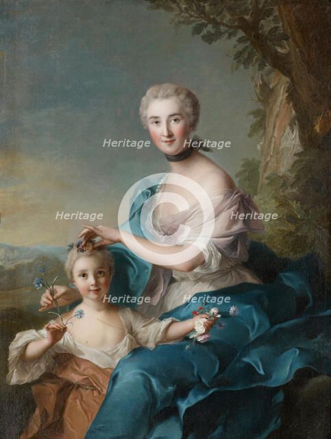 Portrait of Madame Crozat de Thiers and Her Daughter, 1733. Creator: Jean-Marc Nattier.