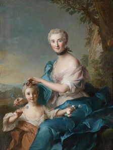 Portrait of Madame Crozat de Thiers and Her Daughter, 1733. Creator: Jean-Marc Nattier