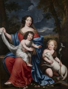 Portrait of Madame de Maintenon (1635-1719), with the Natural Children of Louis XIV, 17th century. Creator: Mignard, Pierre (1612-1695)
