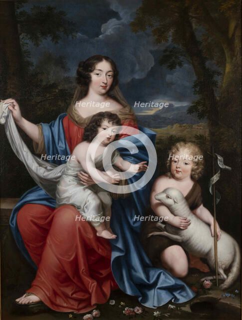 Portrait of Madame de Maintenon (1635-1719), with the Natural Children of Louis XIV, 17th century. Creator: Mignard, Pierre (1612-1695).