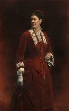 Portrait of Madame Georges Ehrler, 1880. Creator: Leon Joseph Florentin Bonnat