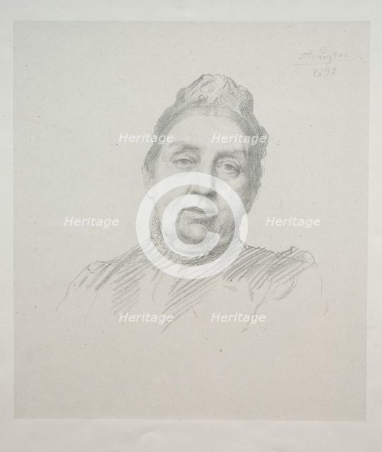 Portrait of Madame Kemp, Front View (3rd Plate). Creator: Alphonse Legros (French, 1837-1911).