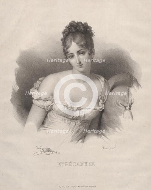 Portrait of Madame Récamier, née Julie Bernard (1777-1849), 1826. Creator: Grevedon, Pierre Louis Henri (1776-1860).