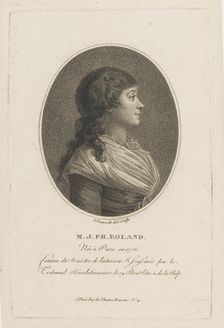 Portrait of Madame Roland (1754-1793), c. 1800. Creator: Bonneville, François (active 1787-1802)