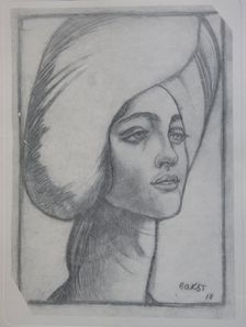 Portrait of madame T., 1918. Artist: Bakst, Léon (1866-1924)