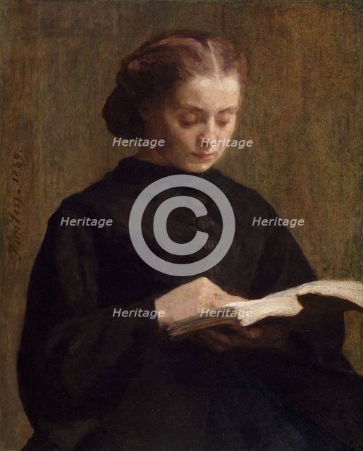 Portrait of Mademoiselle Marie Fantin-Latour, 1859.  Creator: Henri Fantin-Latour.