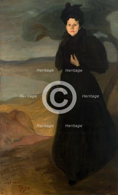 Portrait of Mademoiselle Valentine Dethomas, c. 1895. Creator: Zuloaga y Zabaleto, Ignacio (1870-1945).