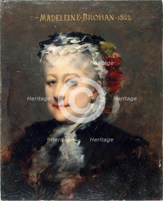 Portrait of Madeleine Brohant (1833-1900), member of the Comédie-Française, c1885. Creator: Louise Abbema.