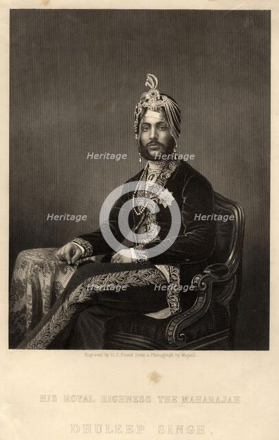 Portrait of Maharaja Duleep Singh (1838-1893). Creator: Pound, Daniel John (1820-1894).