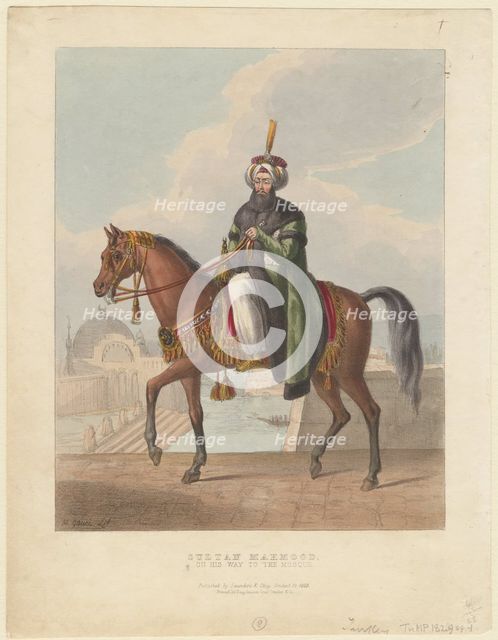 Portrait of Mahmud II (1785-1839), Sultan of the Ottoman Empire, 1829. Artist: Gauci, M. (active 19th century)