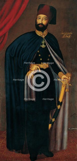 Portrait of Mahmud II (1785-1839), Sultan of the Ottoman Empire, after 1828. Artist: Karantzoulas, Athanasios (active 19th century)