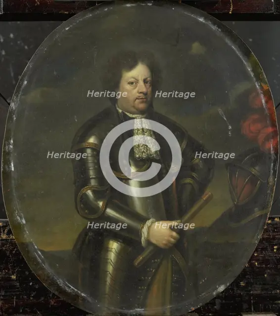 Portrait of Major-General Hans Willem, Baron van Aylva, called The Formidable General, 1693-1717. Creator: Hendrik de Valk.